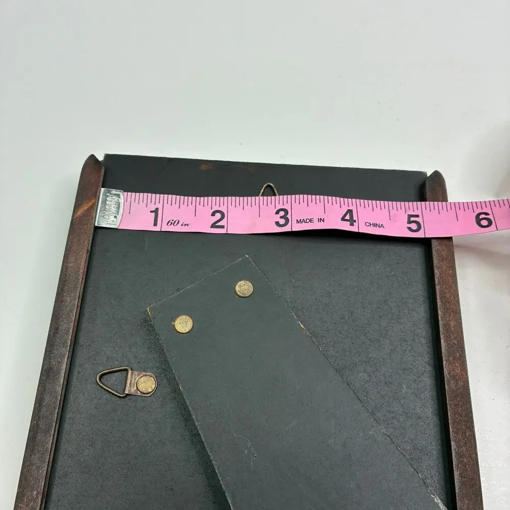 Vintage 5x7 Lightweight Dark Wooden Photo Frame Easel Back